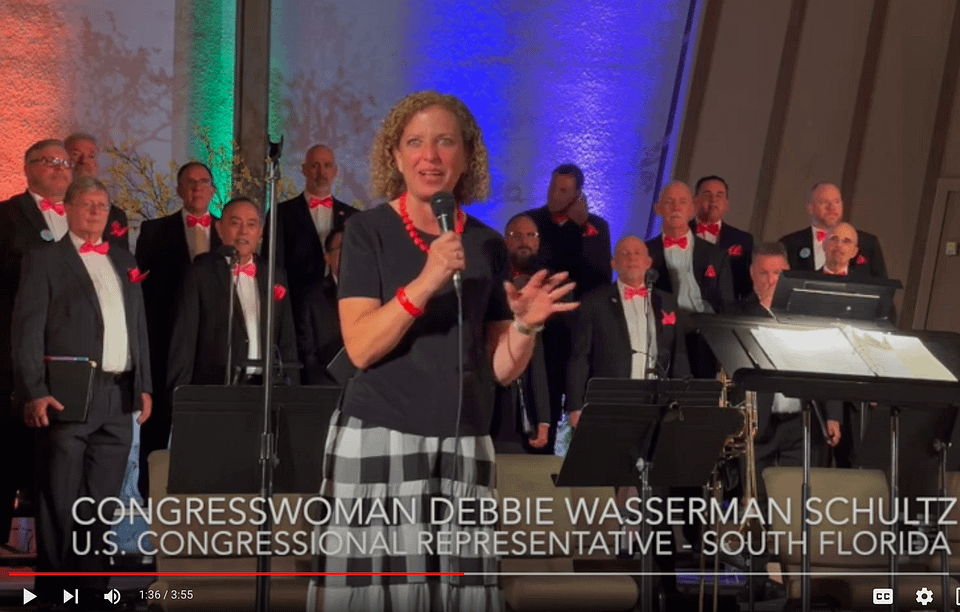 Fort Lauderdale Gay Men's Chorus and Rep. Debbie Wasserman Schultz Video Link